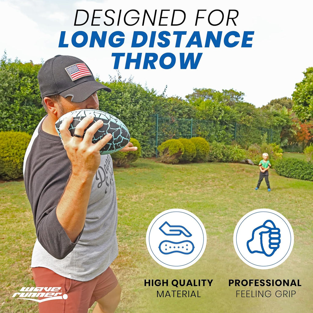 Grip It Waterproof Junior Size Football, 9.25 Size, Durable & Double Laced, Perfect for Beach Accessories, Kids Games, Pool Toys, Outdoor Games, All-Weather Indoor & Outdoor Play